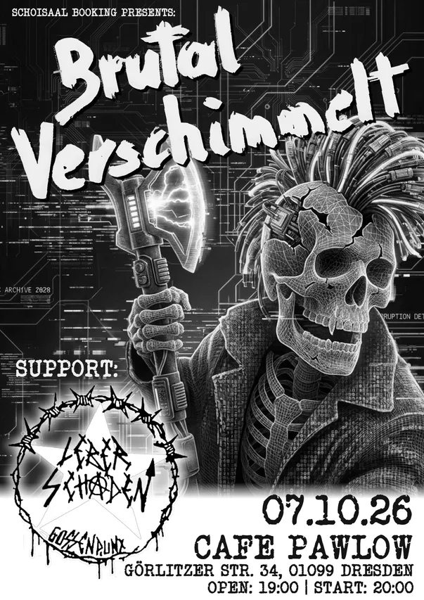Flyer für BRUTAL VERSCHIMMELT, LEBERSCHADEN