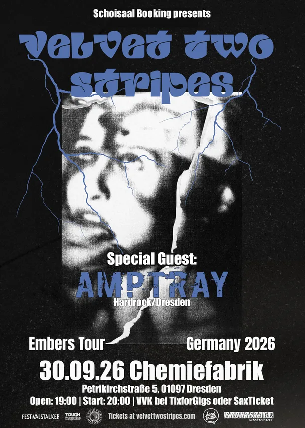 Flyer für VELVET TWO STRIPES, AMPTRAY