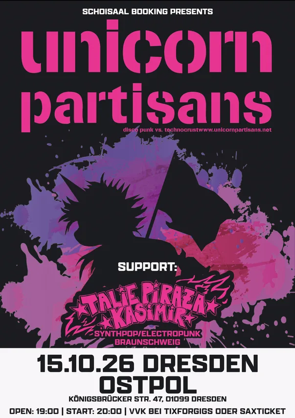 Flyer für UNICORN PARTISANS,TALIE PIRAZA KASIMIR