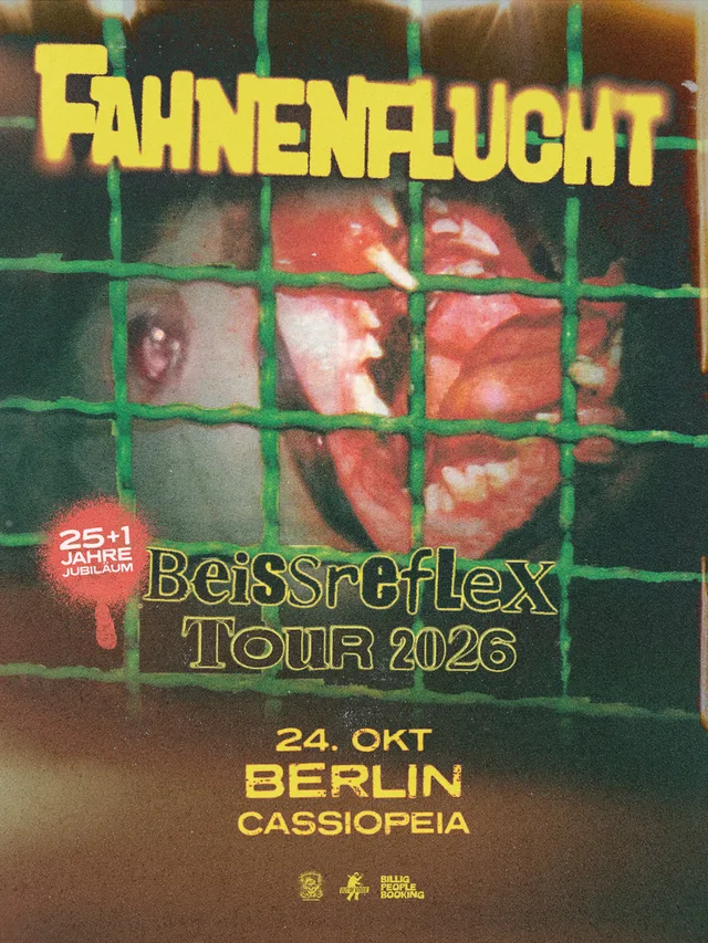 Flyer für FAHNENFLUCHT, DISGUSTING NEWS  auf Beissreflex Tour | BERLIN