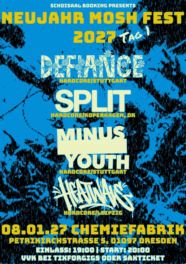 Flyer für NEUJAHR MOSH FEST 2027 - TAG 1