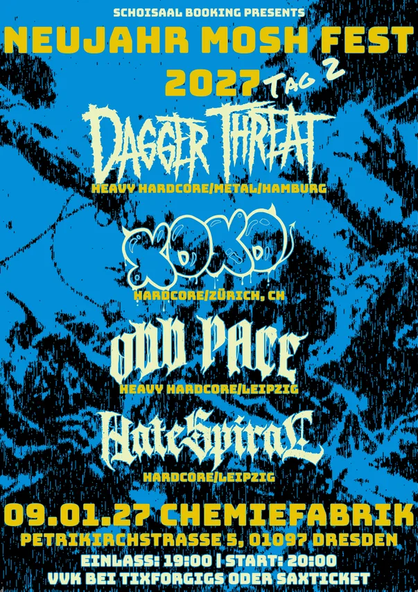 Flyer für NEUJAHR MOSH FEST 2027 - TAG 2