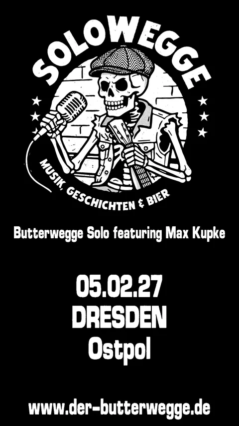 Flyer für SOLOWEGGE - MUSIK,GESCHICKTE & BIER