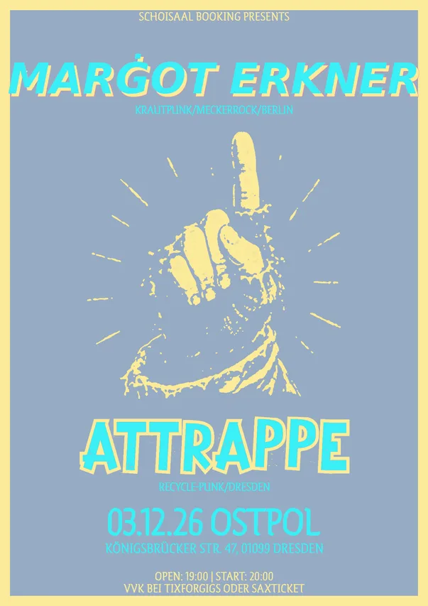 Flyer für MARGOT ERKNER, ATTRAPPE